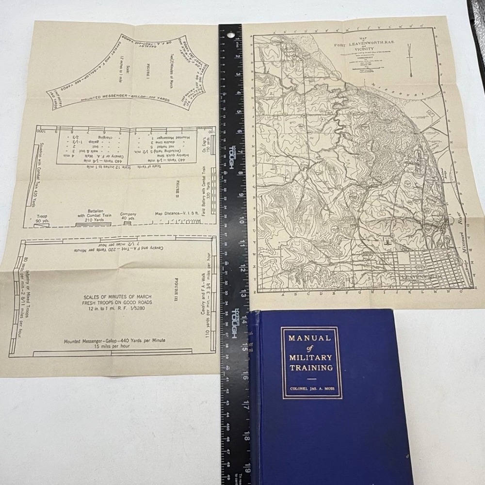 1917 Manual of Military Training Jas A Moss WWI 2nd Edition with full Maps Banta